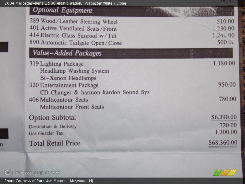 Alabaster White / Stone 2004 Mercedes-Benz E 500 4Matic Wagon