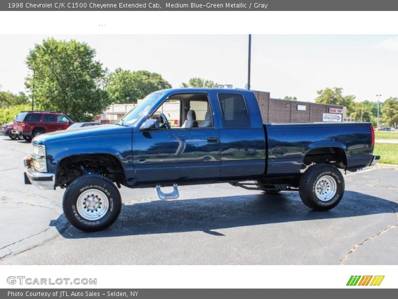 Medium Blue-Green Metallic / Gray 1998 Chevrolet C/K C1500 Cheyenne Extended Cab