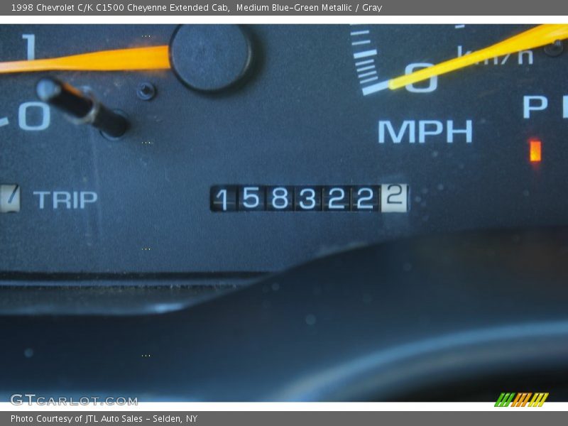 Medium Blue-Green Metallic / Gray 1998 Chevrolet C/K C1500 Cheyenne Extended Cab