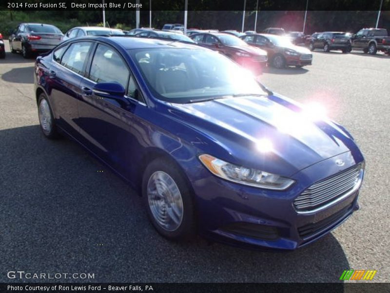 Deep Impact Blue / Dune 2014 Ford Fusion SE