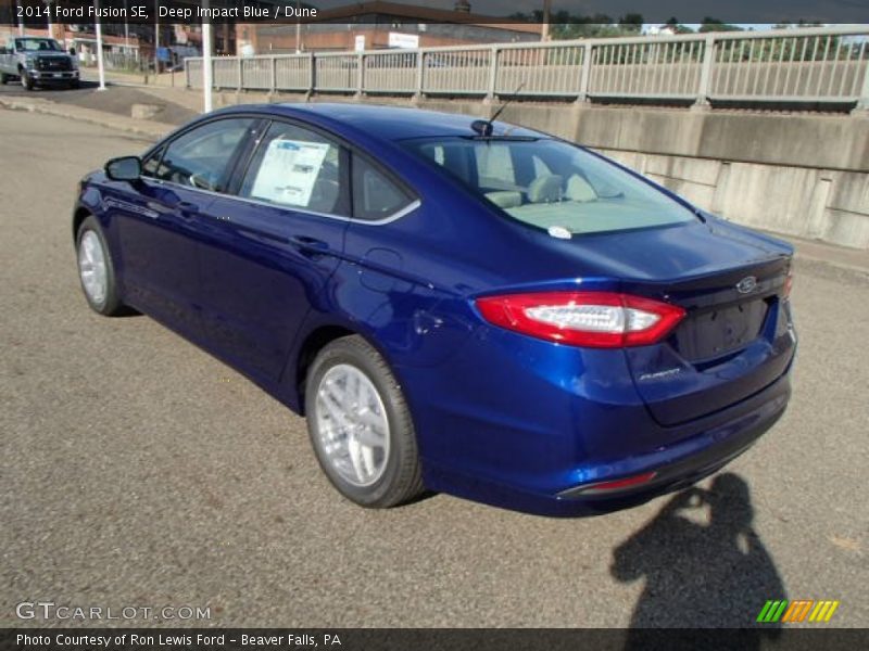 Deep Impact Blue / Dune 2014 Ford Fusion SE