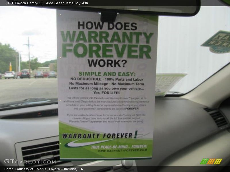 Aloe Green Metallic / Ash 2011 Toyota Camry LE