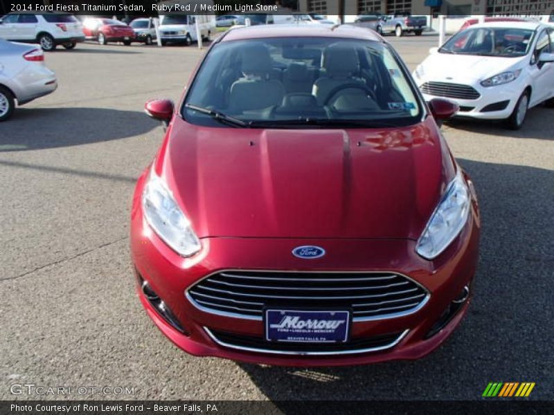 Ruby Red / Medium Light Stone 2014 Ford Fiesta Titanium Sedan