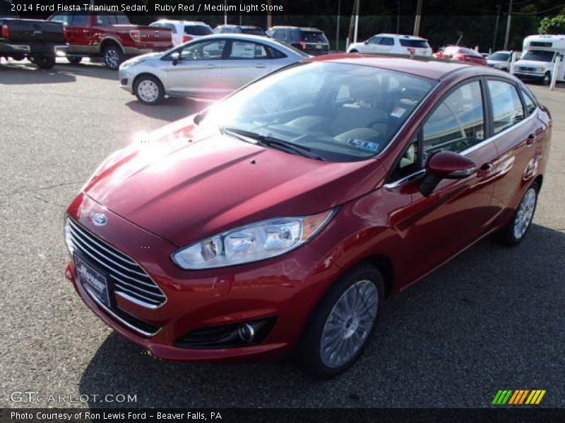 Ruby Red / Medium Light Stone 2014 Ford Fiesta Titanium Sedan
