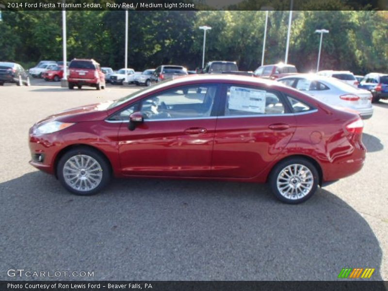 Ruby Red / Medium Light Stone 2014 Ford Fiesta Titanium Sedan