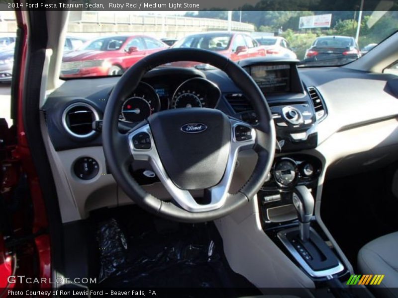 Ruby Red / Medium Light Stone 2014 Ford Fiesta Titanium Sedan