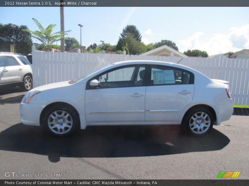 Aspen White / Charcoal 2012 Nissan Sentra 2.0 S