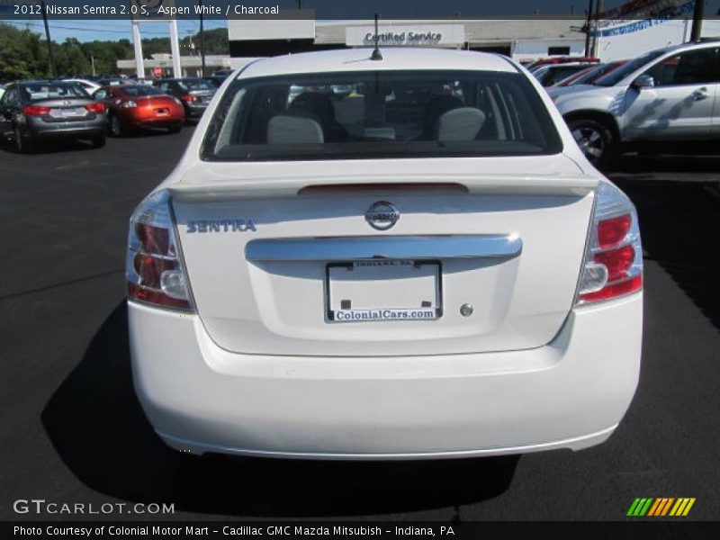 Aspen White / Charcoal 2012 Nissan Sentra 2.0 S