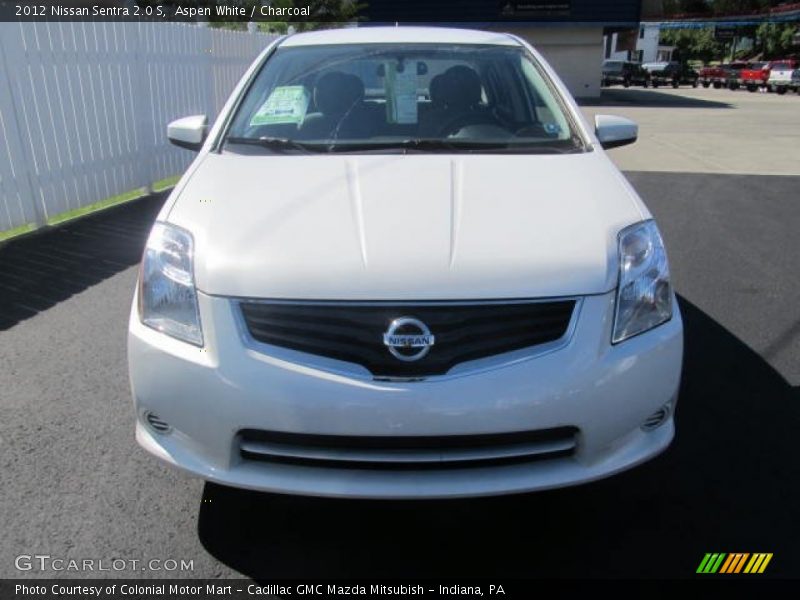 Aspen White / Charcoal 2012 Nissan Sentra 2.0 S