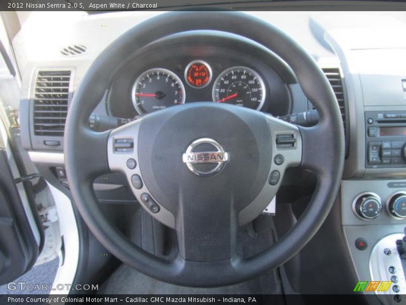 Aspen White / Charcoal 2012 Nissan Sentra 2.0 S