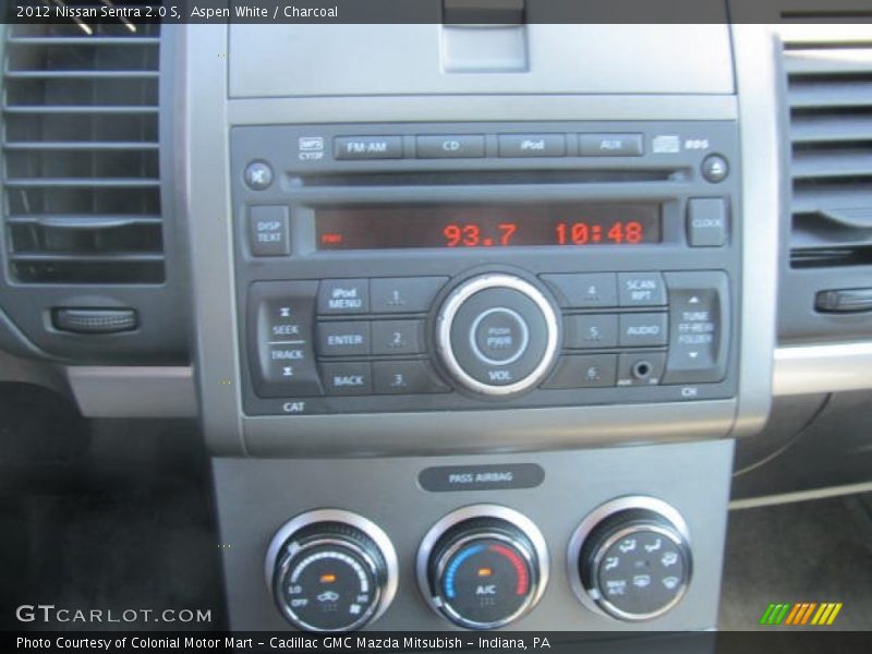 Aspen White / Charcoal 2012 Nissan Sentra 2.0 S