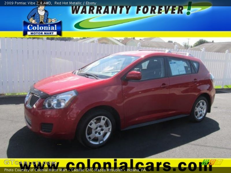 Red Hot Metallic / Ebony 2009 Pontiac Vibe 2.4 AWD
