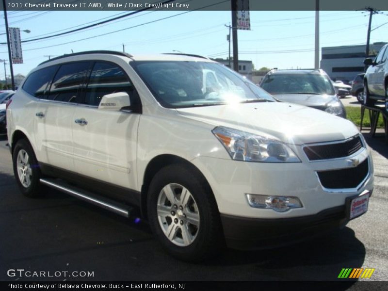 White / Dark Gray/Light Gray 2011 Chevrolet Traverse LT AWD