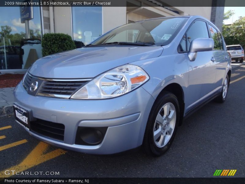 Arctic Blue / Charcoal 2009 Nissan Versa 1.8 S Hatchback