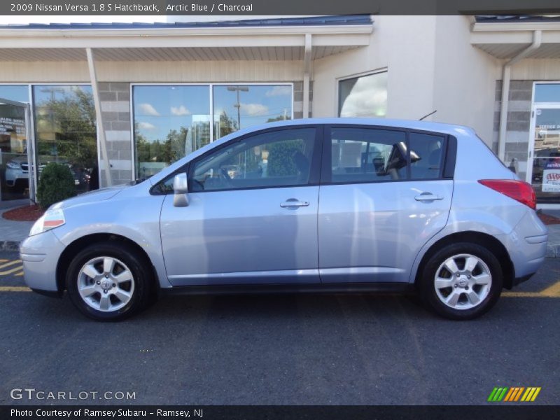 Arctic Blue / Charcoal 2009 Nissan Versa 1.8 S Hatchback