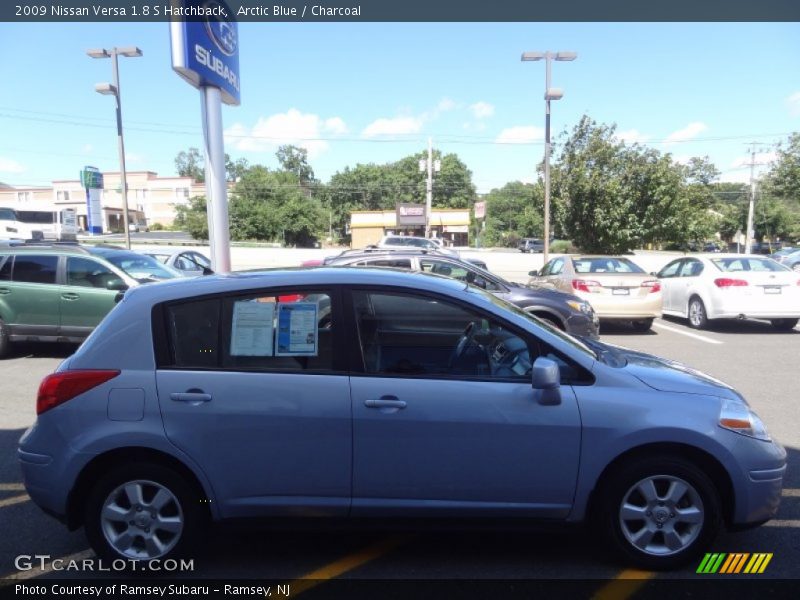 Arctic Blue / Charcoal 2009 Nissan Versa 1.8 S Hatchback
