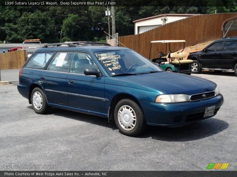 Deep Sapphire Blue Pearl / Fern 1996 Subaru Legacy LS Wagon