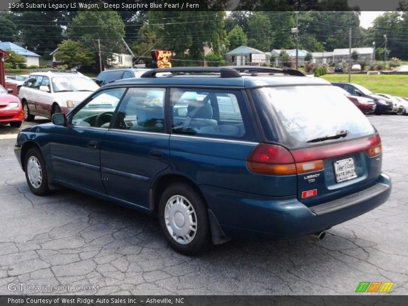 Deep Sapphire Blue Pearl / Fern 1996 Subaru Legacy LS Wagon