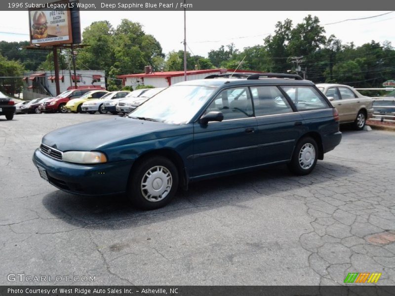 Deep Sapphire Blue Pearl / Fern 1996 Subaru Legacy LS Wagon