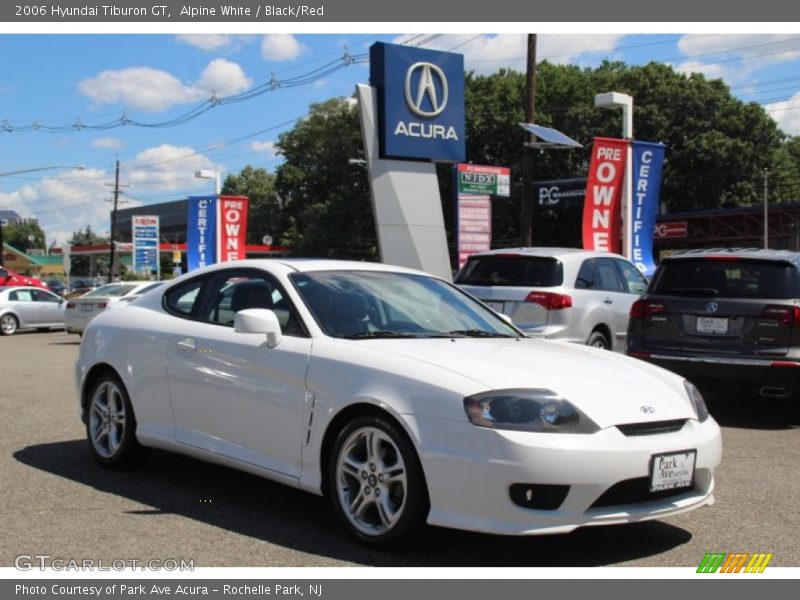 Alpine White / Black/Red 2006 Hyundai Tiburon GT