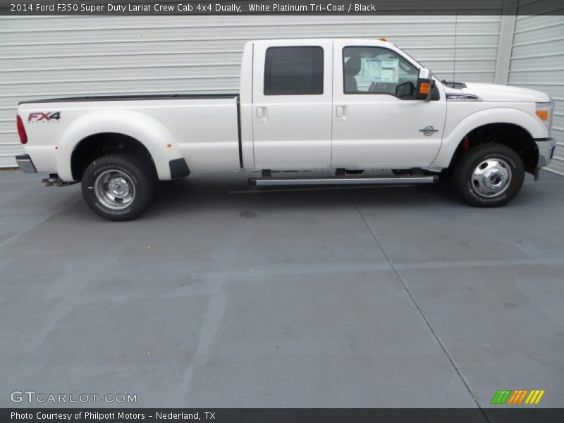 White Platinum Tri-Coat / Black 2014 Ford F350 Super Duty Lariat Crew Cab 4x4 Dually