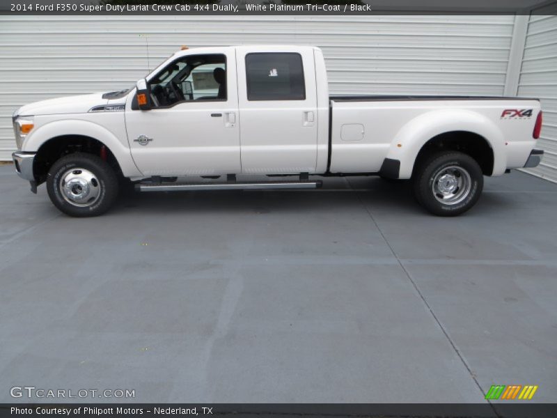 White Platinum Tri-Coat / Black 2014 Ford F350 Super Duty Lariat Crew Cab 4x4 Dually