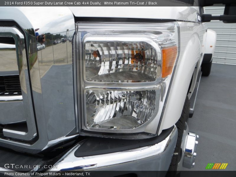 White Platinum Tri-Coat / Black 2014 Ford F350 Super Duty Lariat Crew Cab 4x4 Dually
