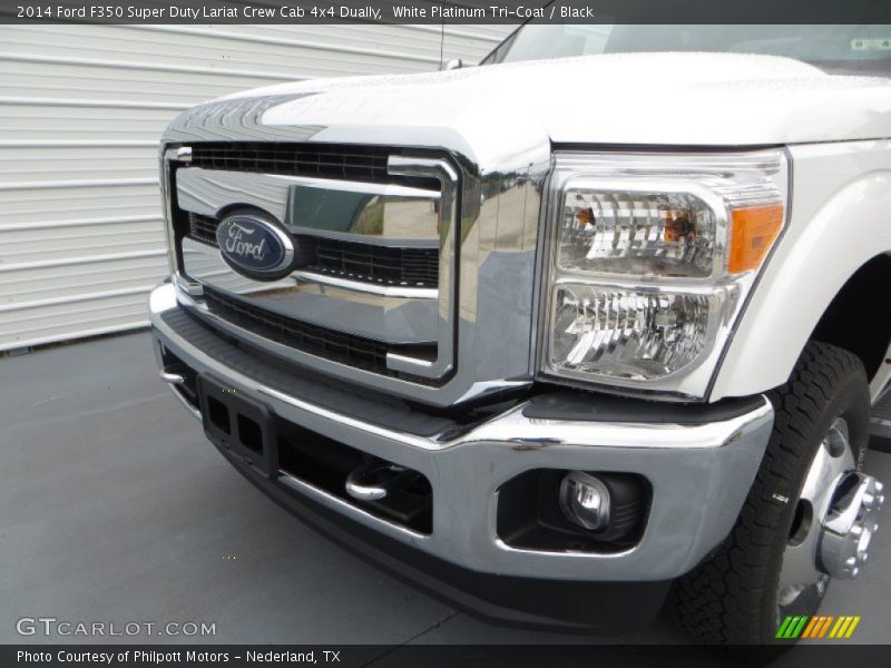 White Platinum Tri-Coat / Black 2014 Ford F350 Super Duty Lariat Crew Cab 4x4 Dually