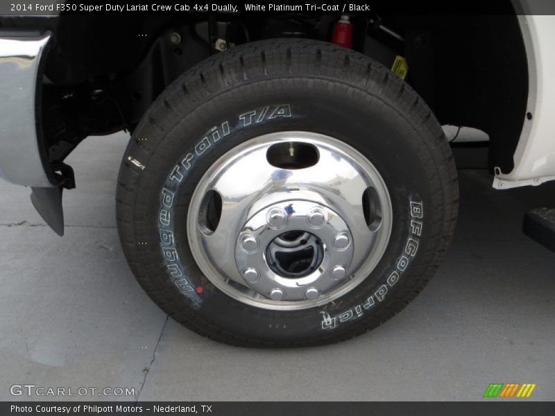 White Platinum Tri-Coat / Black 2014 Ford F350 Super Duty Lariat Crew Cab 4x4 Dually