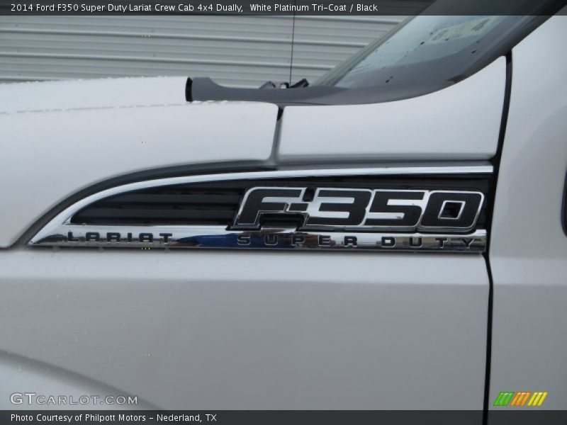 White Platinum Tri-Coat / Black 2014 Ford F350 Super Duty Lariat Crew Cab 4x4 Dually