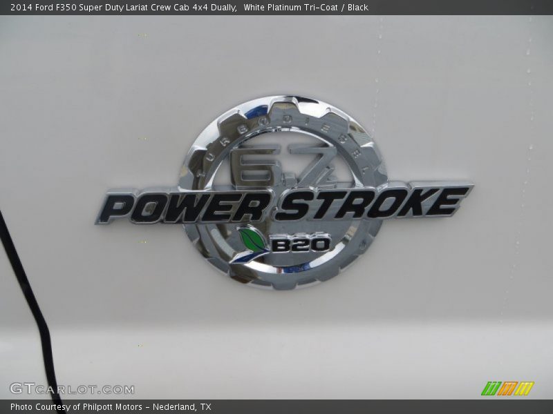 White Platinum Tri-Coat / Black 2014 Ford F350 Super Duty Lariat Crew Cab 4x4 Dually