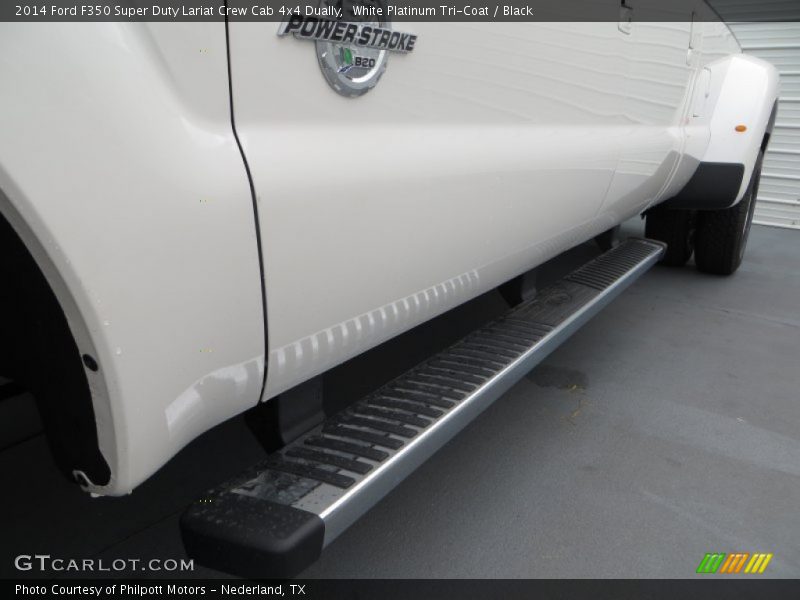 White Platinum Tri-Coat / Black 2014 Ford F350 Super Duty Lariat Crew Cab 4x4 Dually