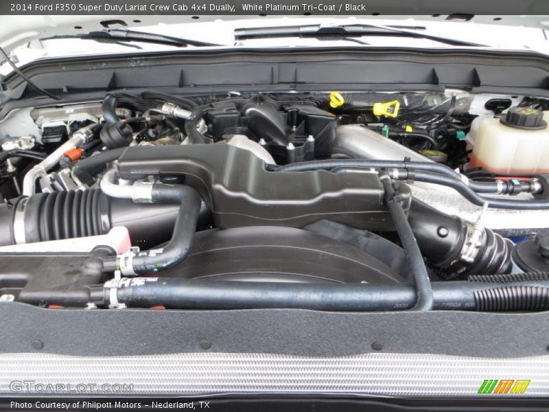White Platinum Tri-Coat / Black 2014 Ford F350 Super Duty Lariat Crew Cab 4x4 Dually