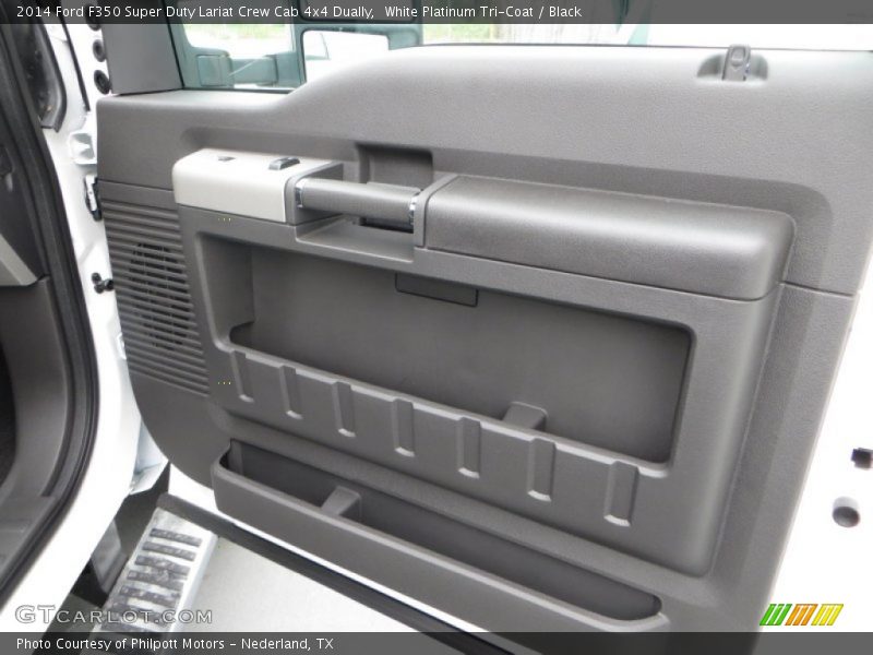 White Platinum Tri-Coat / Black 2014 Ford F350 Super Duty Lariat Crew Cab 4x4 Dually