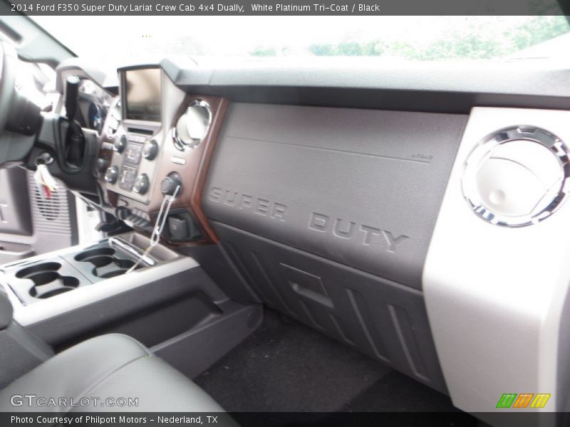 White Platinum Tri-Coat / Black 2014 Ford F350 Super Duty Lariat Crew Cab 4x4 Dually