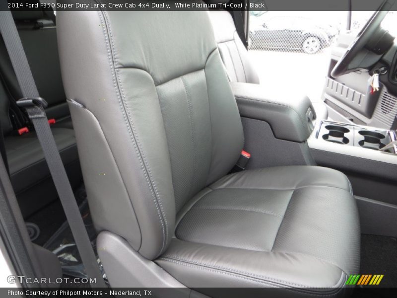 White Platinum Tri-Coat / Black 2014 Ford F350 Super Duty Lariat Crew Cab 4x4 Dually