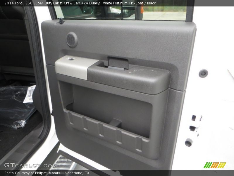 White Platinum Tri-Coat / Black 2014 Ford F350 Super Duty Lariat Crew Cab 4x4 Dually