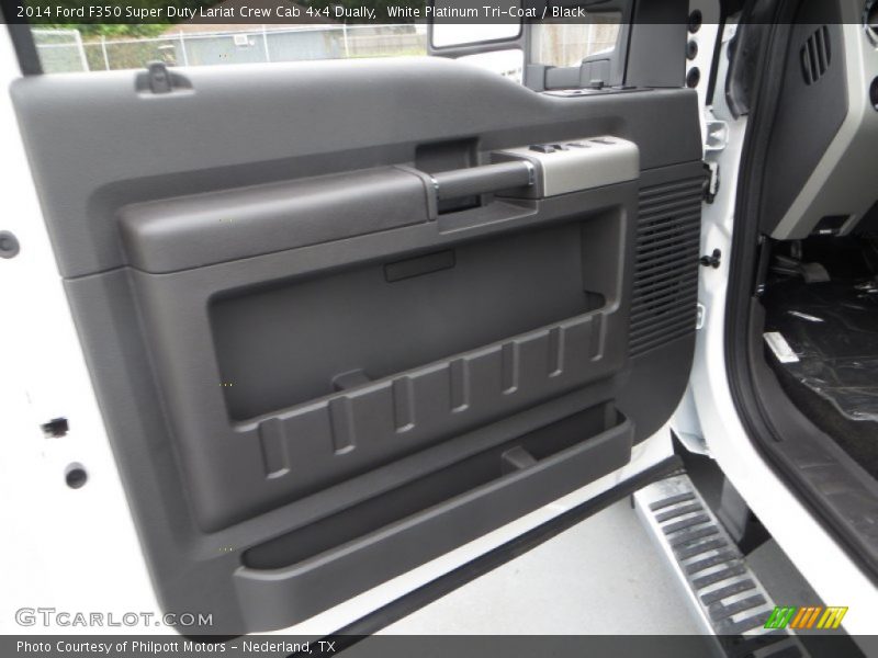 White Platinum Tri-Coat / Black 2014 Ford F350 Super Duty Lariat Crew Cab 4x4 Dually