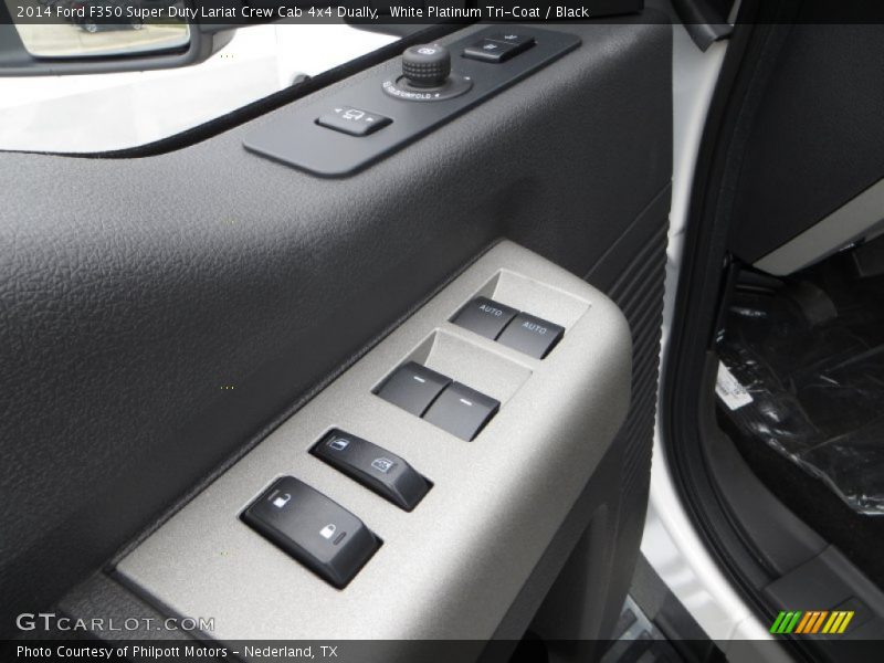 White Platinum Tri-Coat / Black 2014 Ford F350 Super Duty Lariat Crew Cab 4x4 Dually