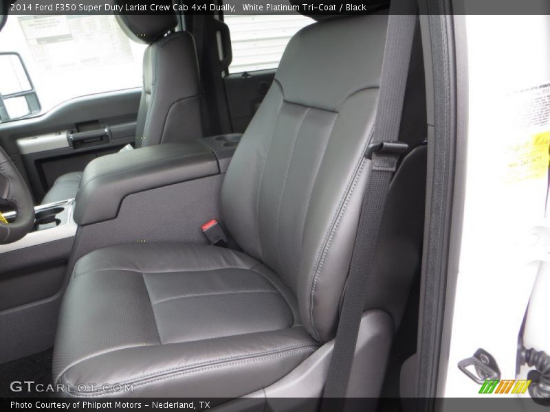 White Platinum Tri-Coat / Black 2014 Ford F350 Super Duty Lariat Crew Cab 4x4 Dually