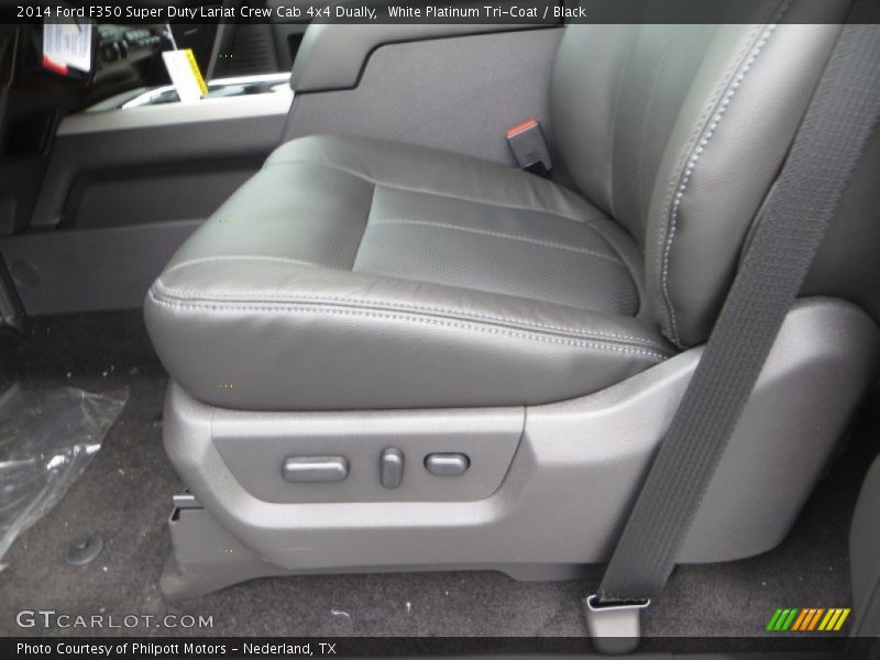 White Platinum Tri-Coat / Black 2014 Ford F350 Super Duty Lariat Crew Cab 4x4 Dually