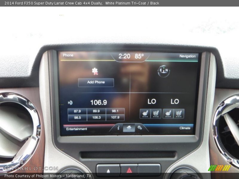 White Platinum Tri-Coat / Black 2014 Ford F350 Super Duty Lariat Crew Cab 4x4 Dually