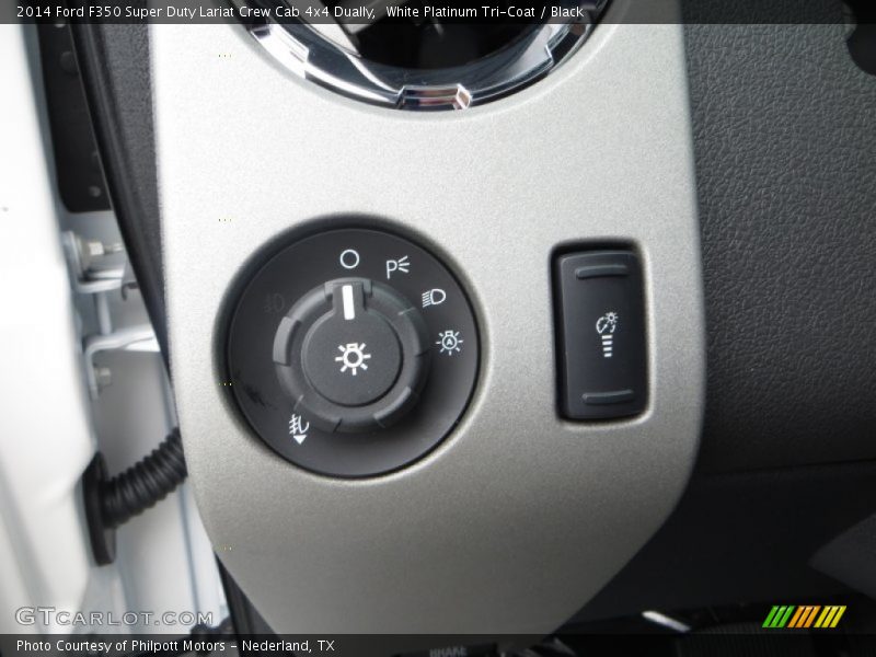 White Platinum Tri-Coat / Black 2014 Ford F350 Super Duty Lariat Crew Cab 4x4 Dually