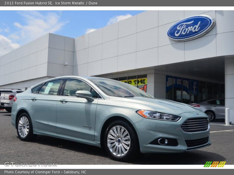 Ice Storm Metallic / Dune 2013 Ford Fusion Hybrid SE