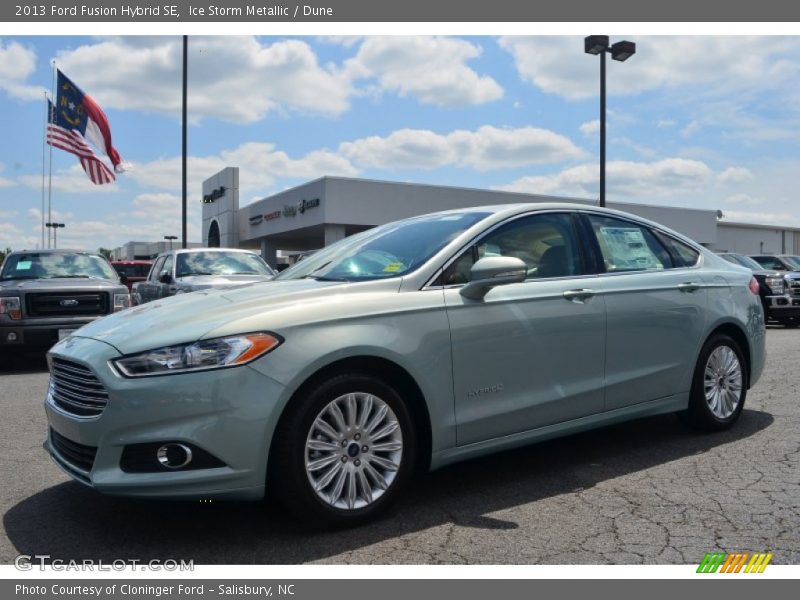 Ice Storm Metallic / Dune 2013 Ford Fusion Hybrid SE