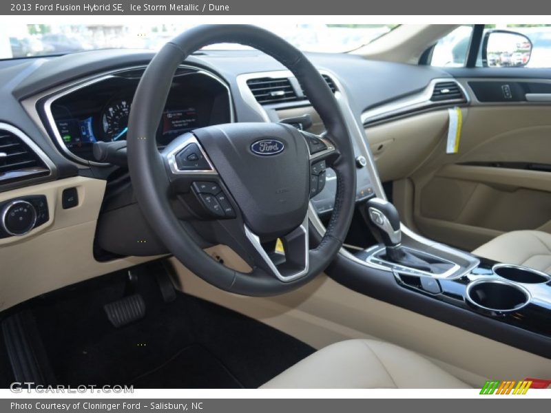 Ice Storm Metallic / Dune 2013 Ford Fusion Hybrid SE