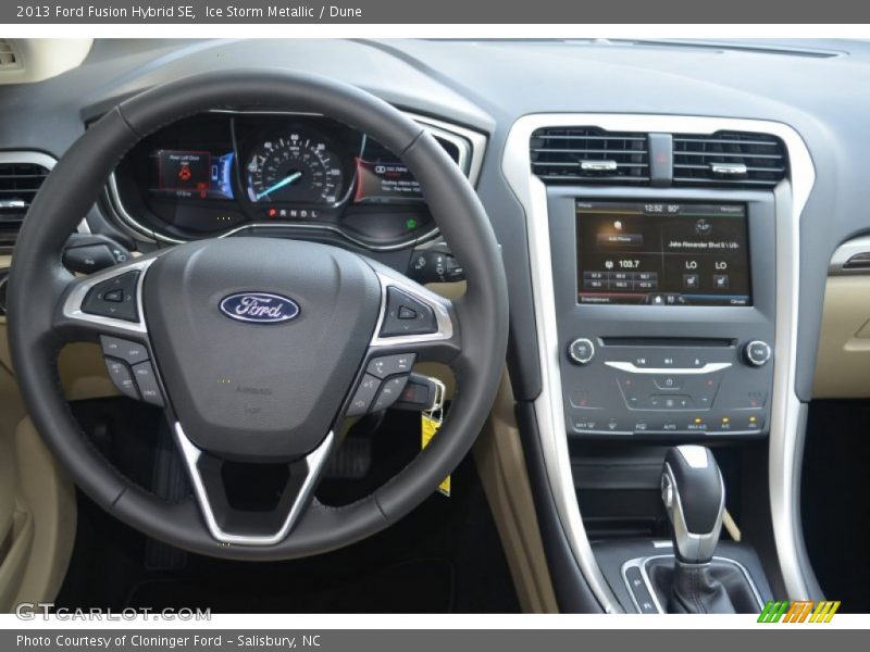 Ice Storm Metallic / Dune 2013 Ford Fusion Hybrid SE