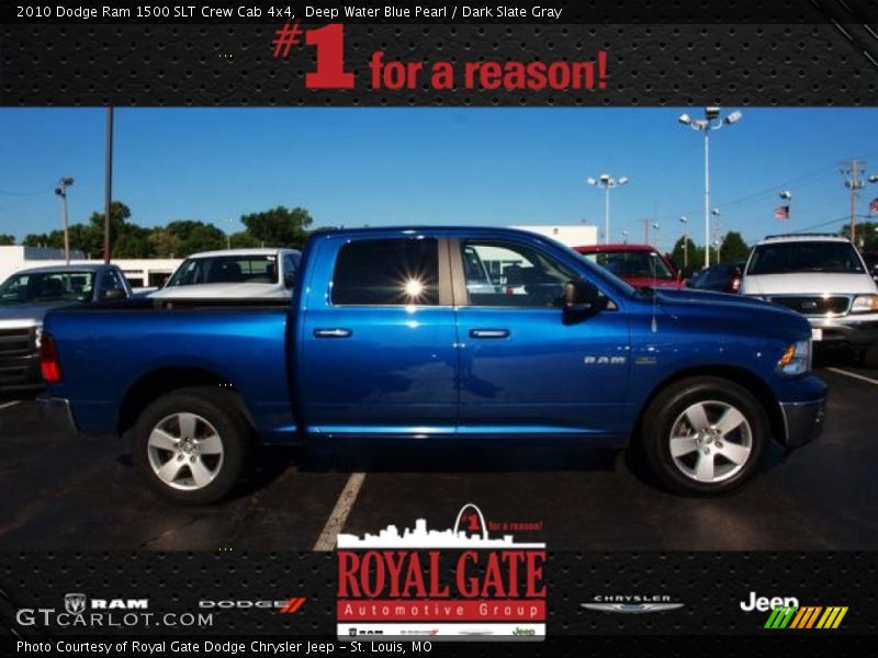 Deep Water Blue Pearl / Dark Slate Gray 2010 Dodge Ram 1500 SLT Crew Cab 4x4