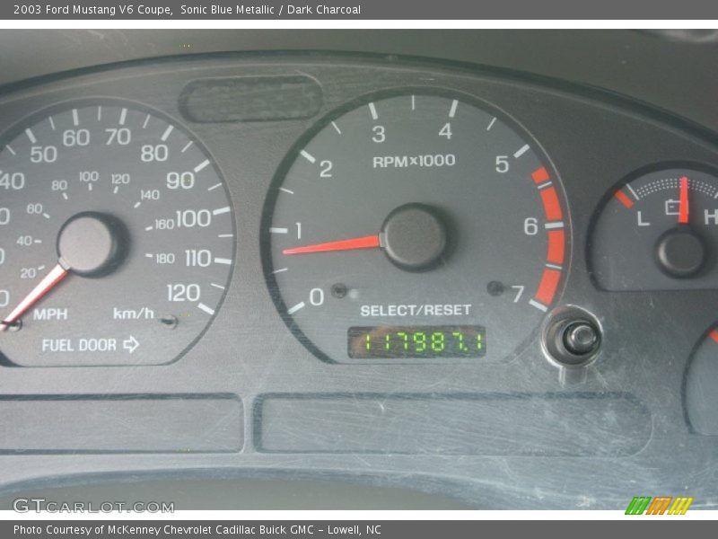 Sonic Blue Metallic / Dark Charcoal 2003 Ford Mustang V6 Coupe