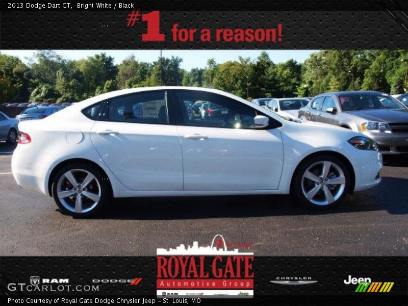 Bright White / Black 2013 Dodge Dart GT